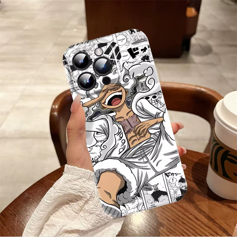 Anime One Piece Luffy Nika Gear 5Th Phone Case for Iphone 15 14 13 12 11 XS Pro Max X XR plus Hard PC Shockproof Cover Matte