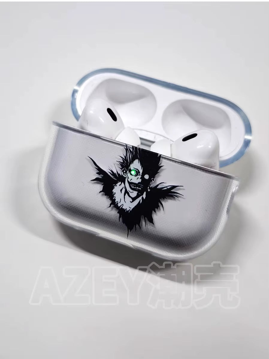 Death Note Earphone Case for Apple Airpods 4 1 2 3 Pro Yagami Light Lawliet Ryuk Protective Cases Anime Airpods Case