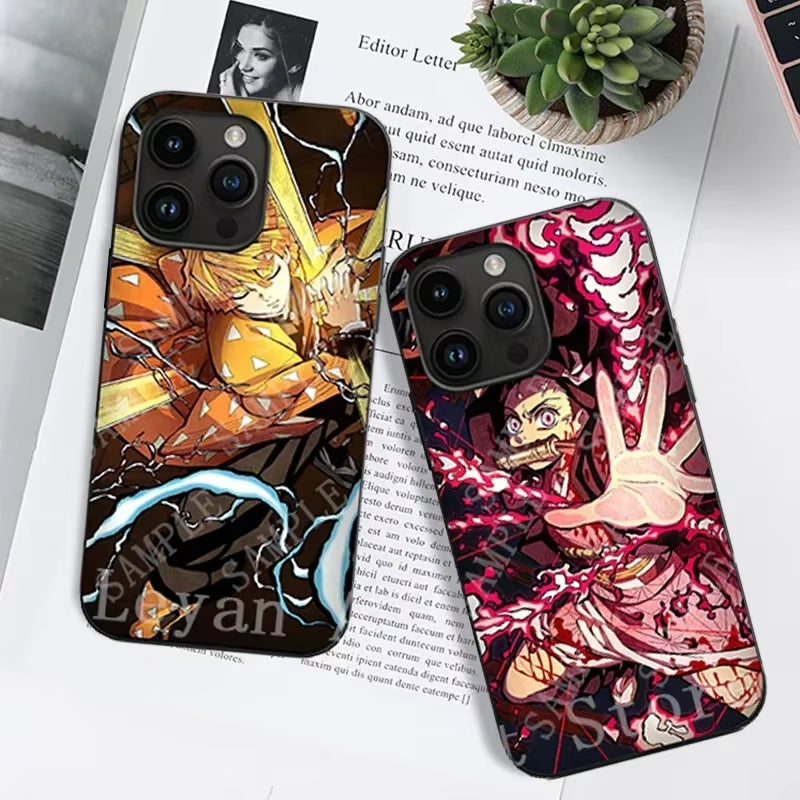 Anime Demon Slayer Nezuko/Tanjirou/Zenitsu 3D Phone Case for Iphone,Samsung,,Xiaomi/Redmi,Ect. Creative Phone Cover Gift
