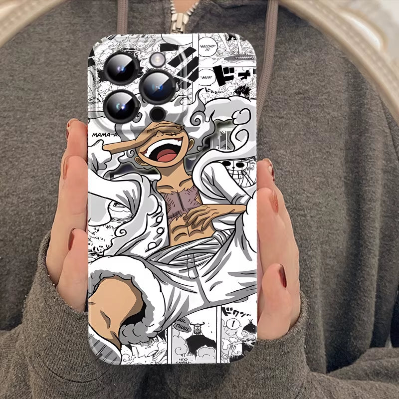 Anime One Piece Luffy Nika Gear 5Th Phone Case for Iphone 15 14 13 12 11 XS Pro Max X XR plus Hard PC Shockproof Cover Matte